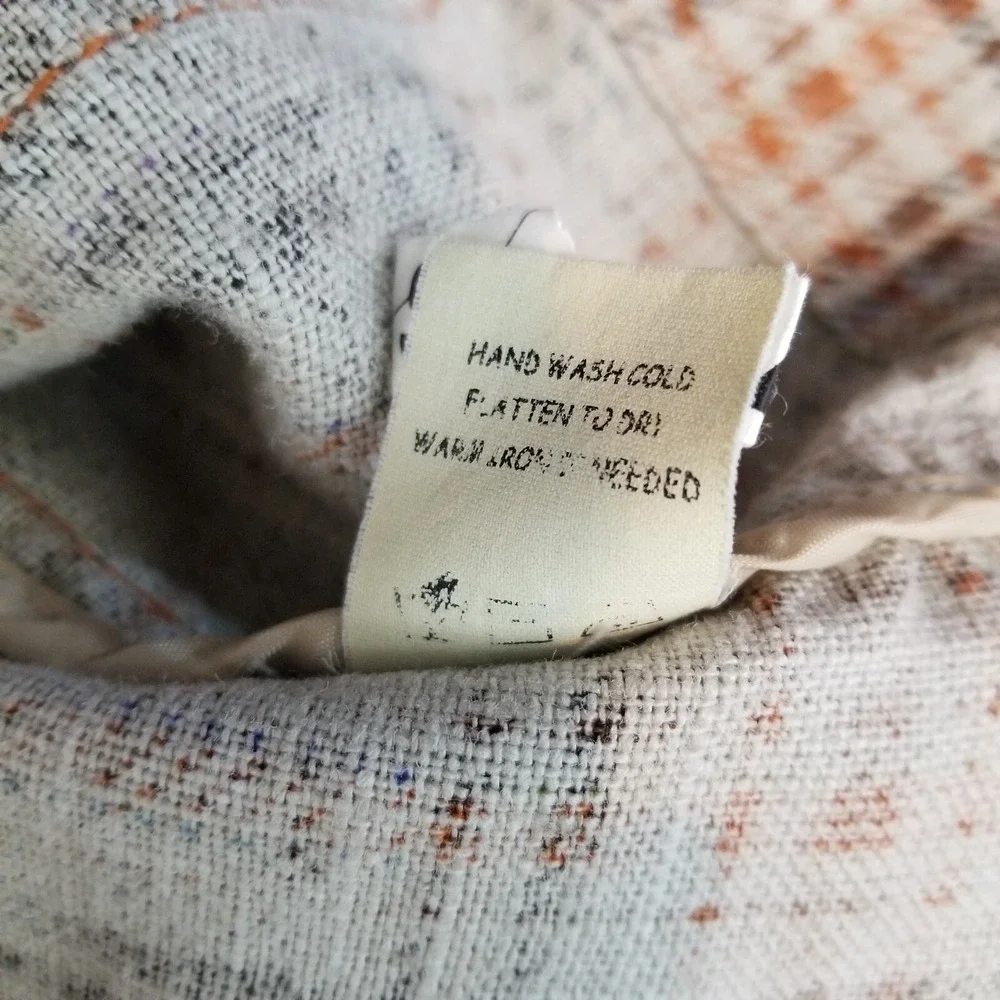 Fillmore Jacket Medium Brown Plaid 100% Linen Belted 70's Pockets Hippie‎ Retro